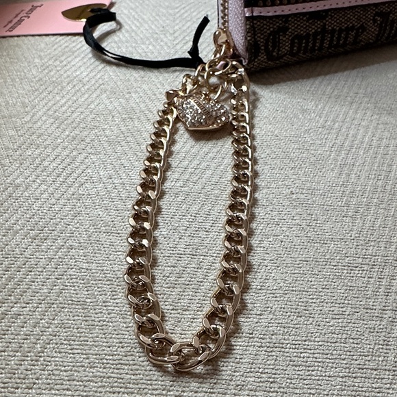 Juicy Couture Pink and Black Chain Wristlet Wallet